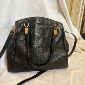 Coach Minetta Crossbody Bag in Black Pebbled Leather